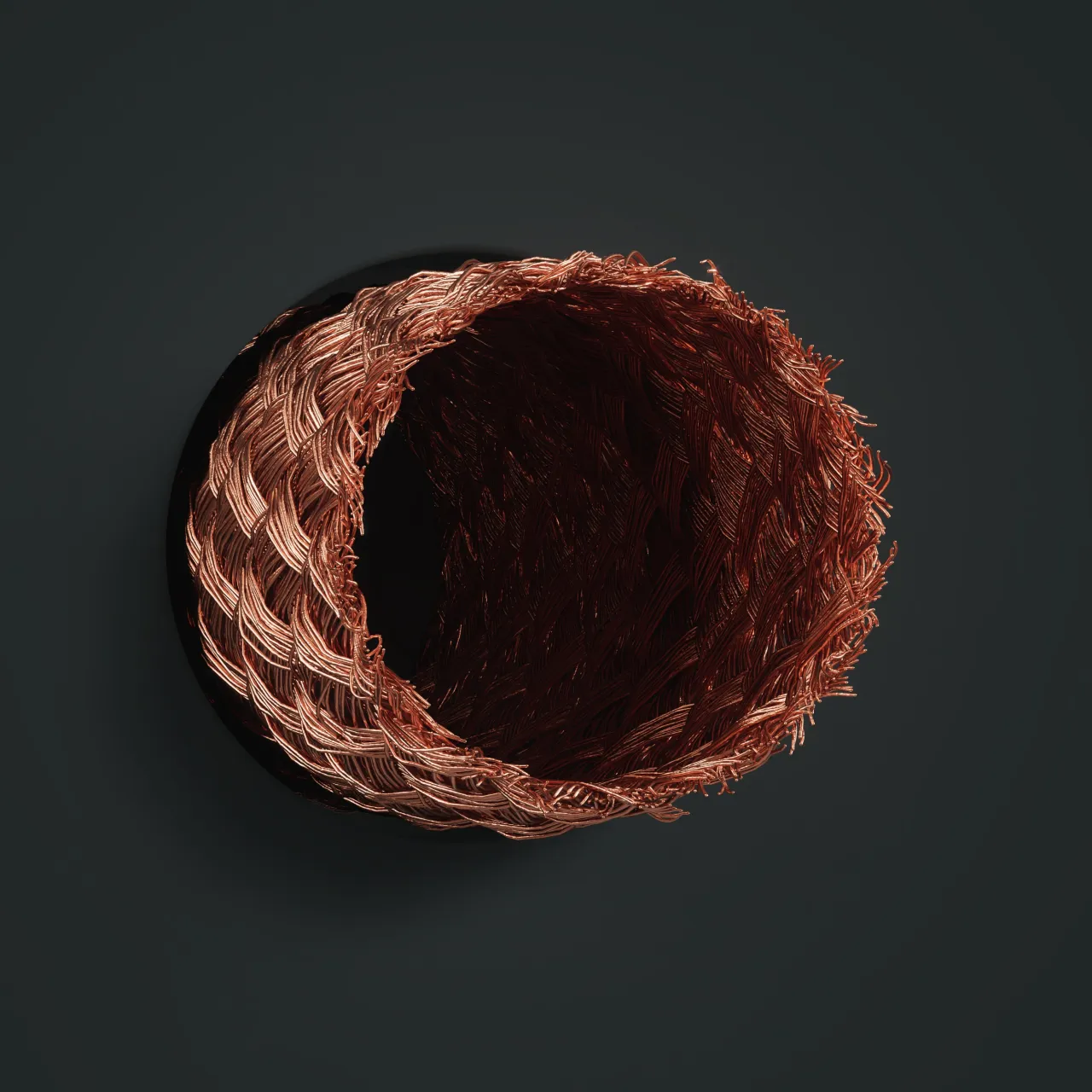 Cable: Copper wire braidings, round: cross-section
