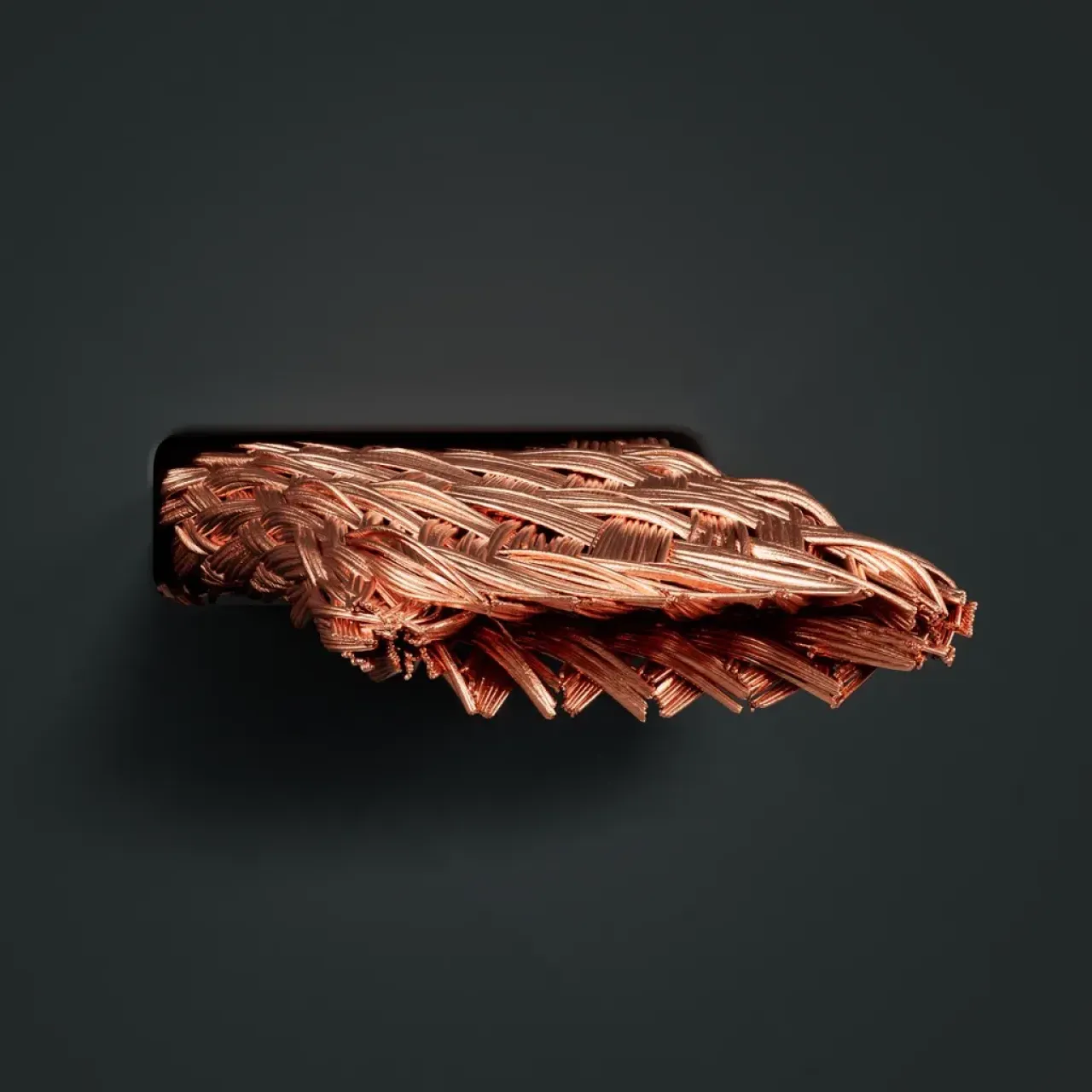 Cable: Copper wire braidings, flat: cross-section