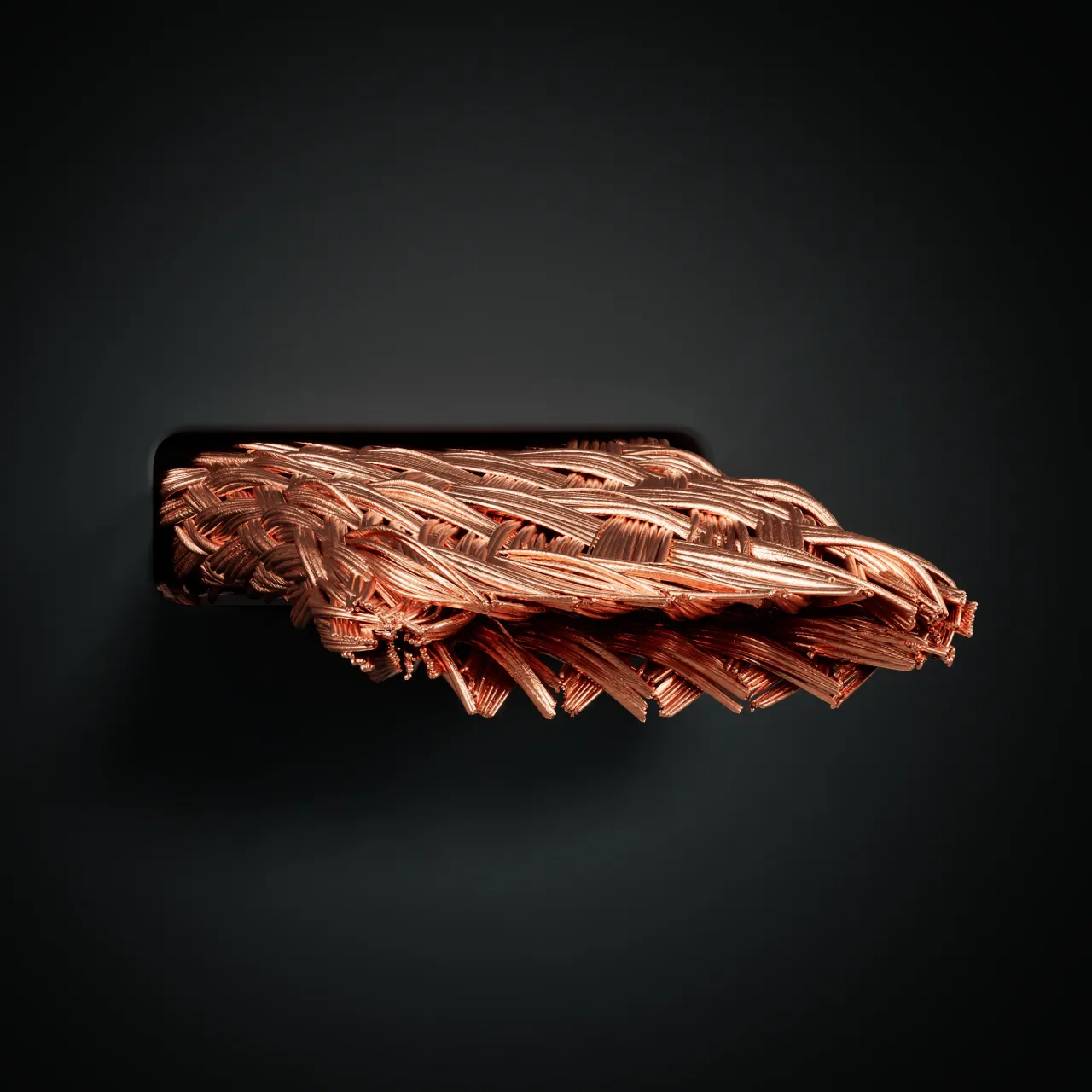 Cable: Copper wire braidings, flat: cross-section
