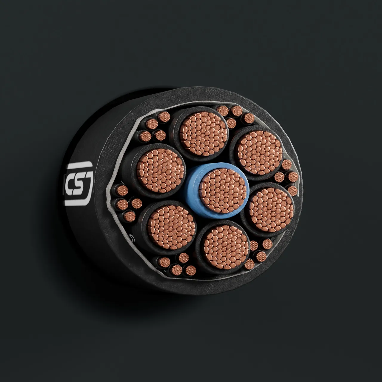 Cable: FLEXICS® YSLYv-K35 400Hz 7x35+6x(4x1): cross-section